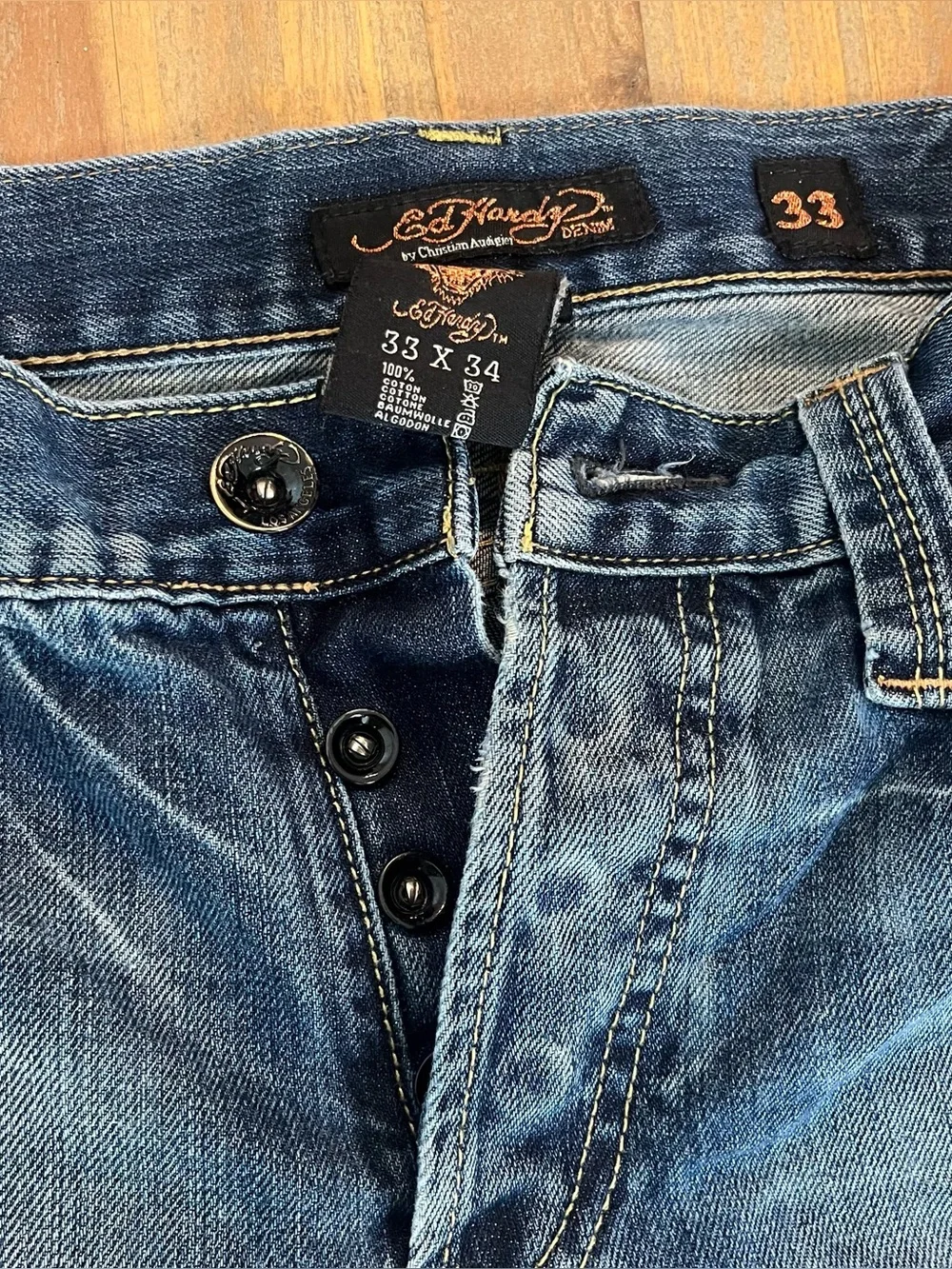 y2k Ed Hardy jorts